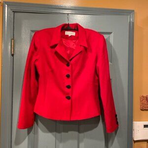 Renee DuMarr circa 90s red jacket, black buttons, 10, never worn